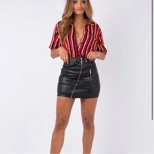 Princess Polly Vegan Leather Moto Skirt